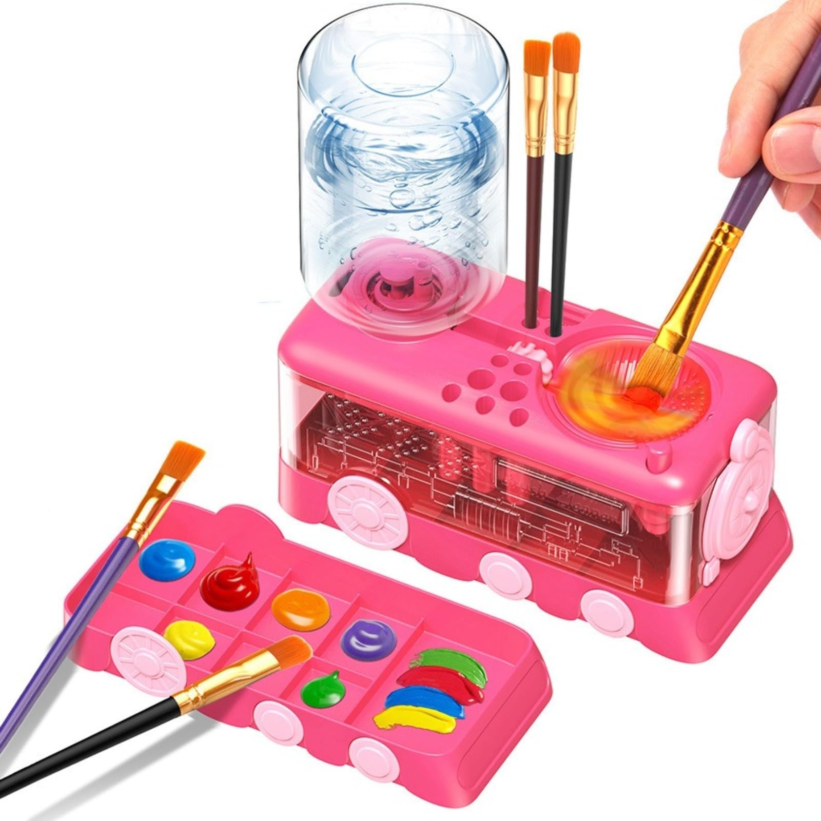 Brush Rinser watercolor brush cleaner with automatic water change and brush holder