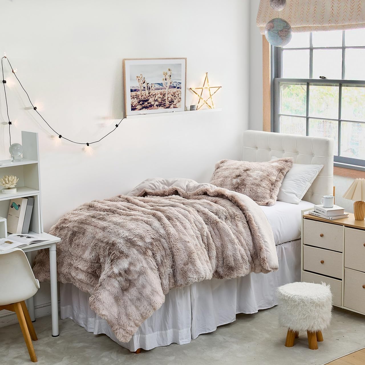 Byourbed Snowball Chunky Bunny - Coma Inducer® Oversized Twin Comforter Set - Taupe Desert