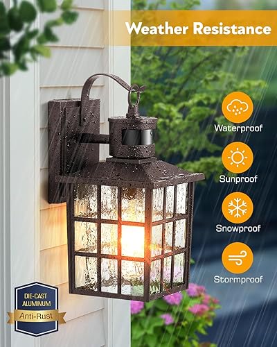 Miniatura 6 de VIANIS ORB - Luces exteriores con sensor de movimiento para montaje en pared, linterna exterior impermeable del atardecer al amanecer para casa,