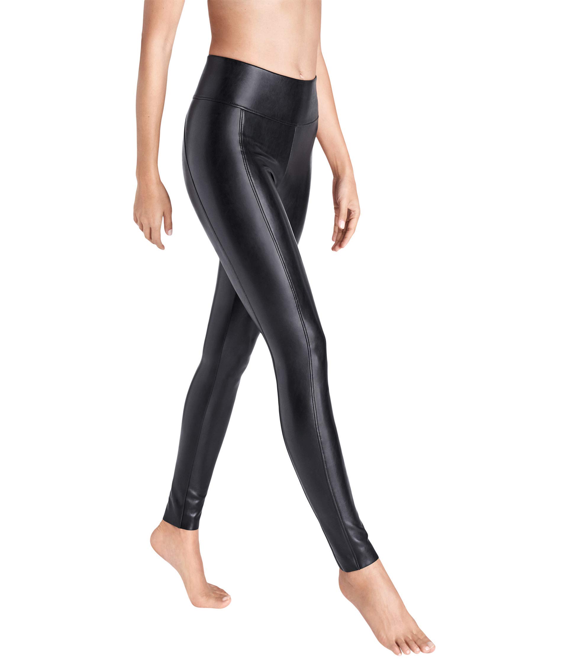 Wolford Damen Edie Forming Leggings,Frauen Stoffhose,Freizeithose,Basic,Leder-Optik,Kunstleder,veganes Leder,enganliegend,Black,34 (34)