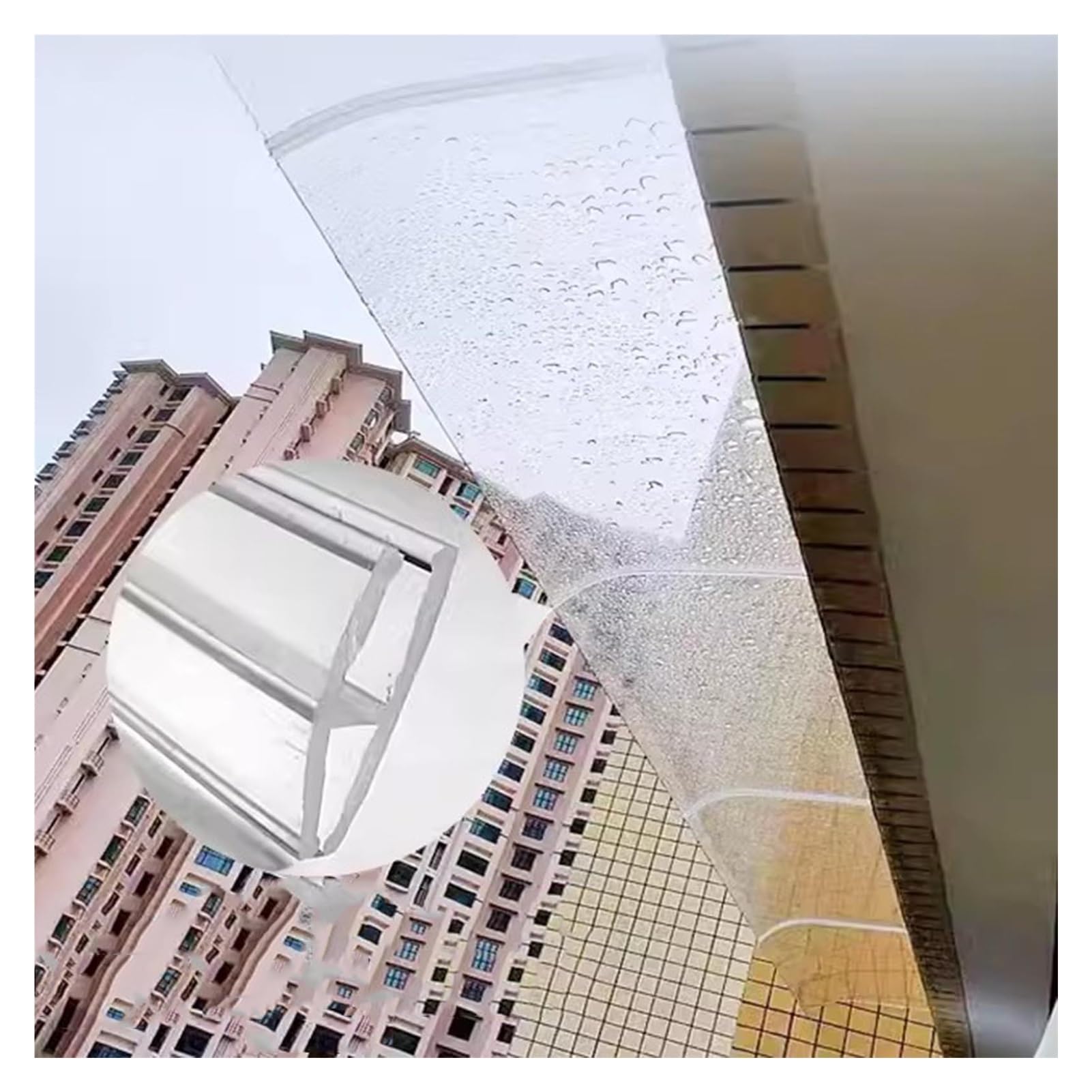 Abri de pluie en polycarbonate ultra résistant de 3.5 mm pour fenêtre et porte arrière-cour