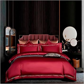 Deluxe 1000Tc Egyptian Cotton Bedding Set 4/6 Piece Double Queen King Size Embroidered Duvet Cover Sheet Pillowcase,Bed Sheets3,220X240cm 6Pcs