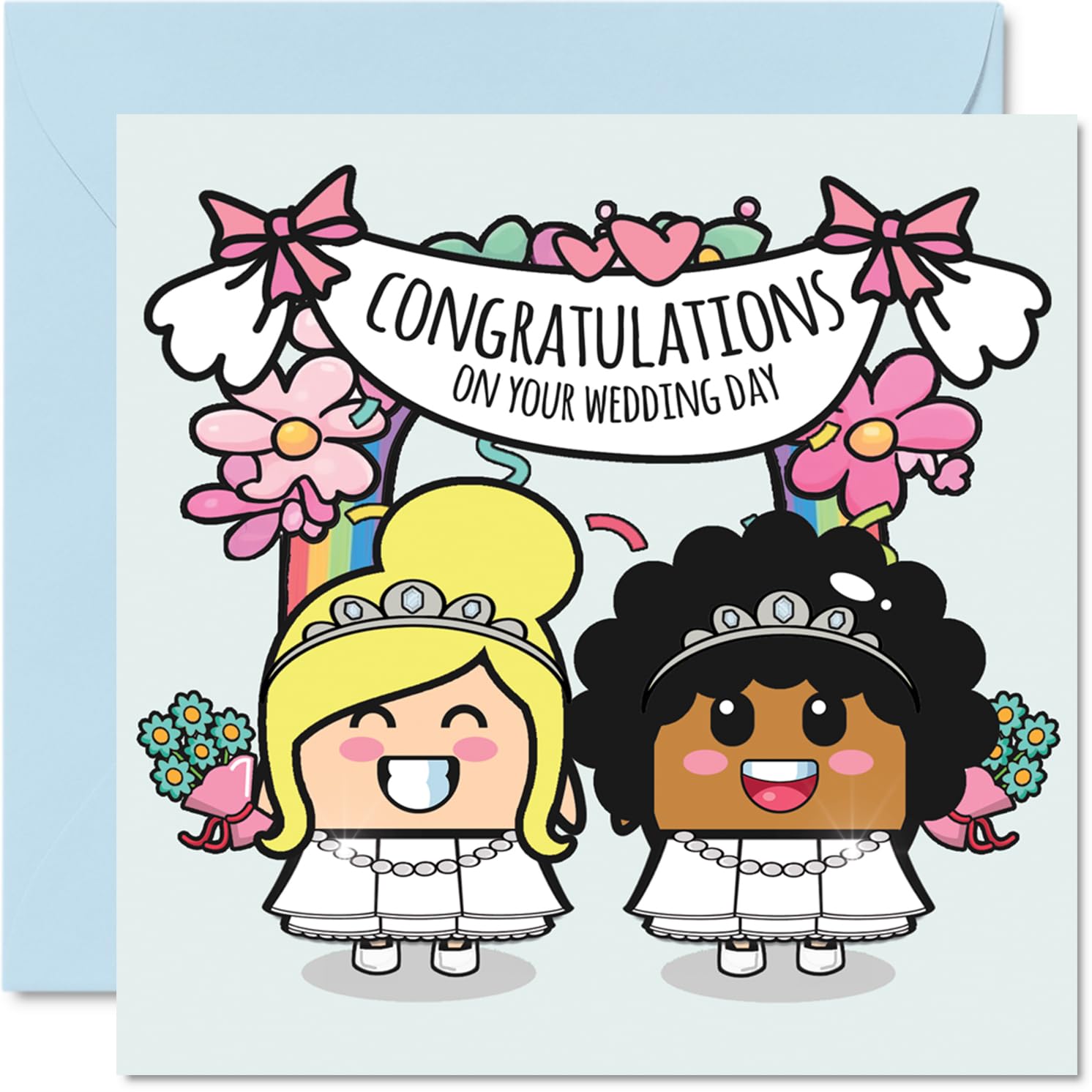 LGBT Wedding Cards for Couples - Congratulations on your Wedding Day - Gifts for Newlyweds, Congrats Well Done Card, 145mm Greeting Cards Marriage Fiance Fiancee