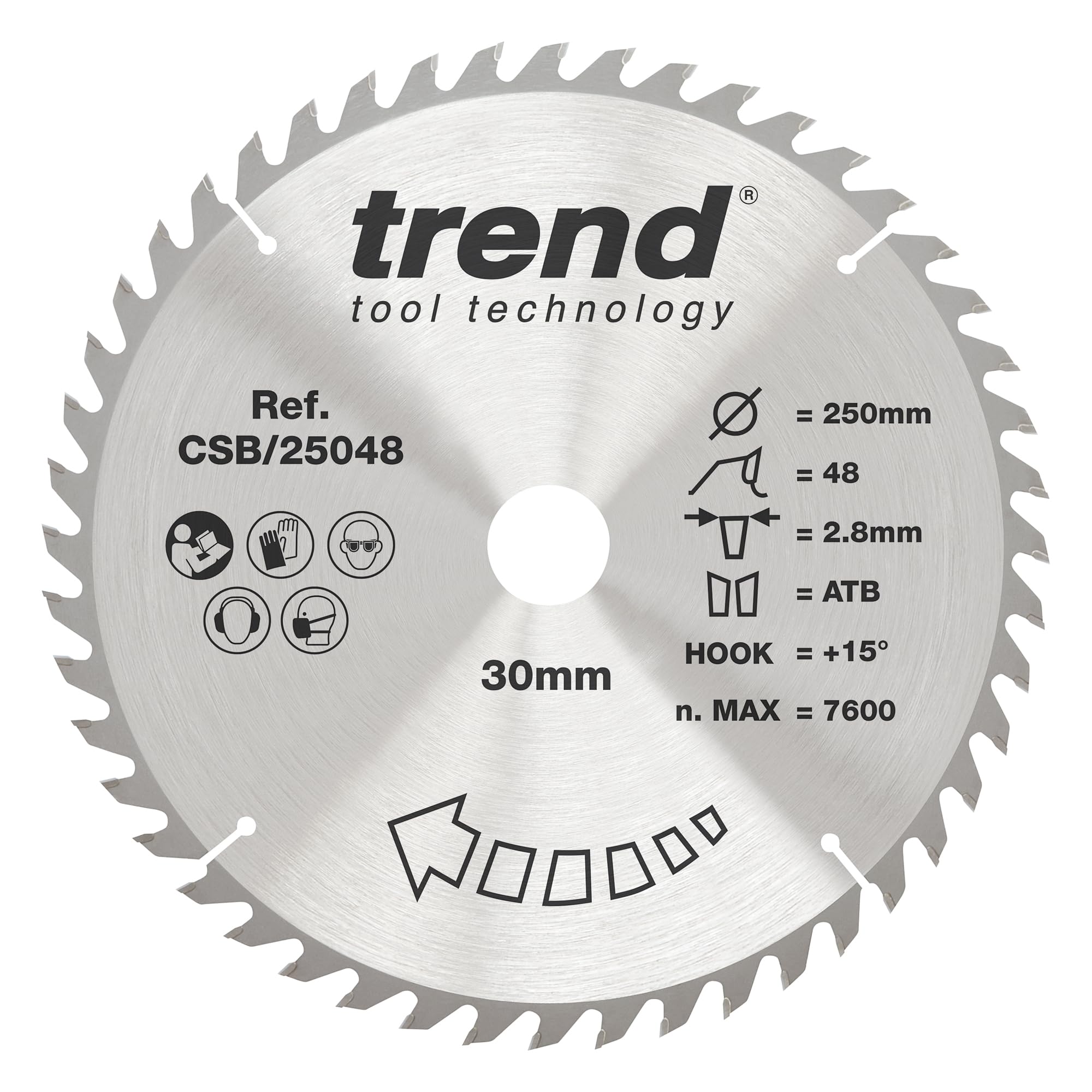 Trend Csb/25048 Craft Pro Combination Tct Circular Blade Ideal For Dewalt, Einhell, And Scheppach Table Saws, Tungsten Carbide Tipped, 250Mm X 48 616268366354