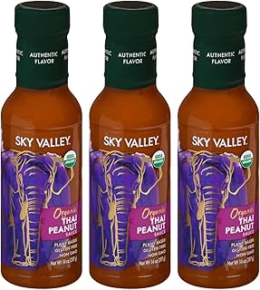 Thai Peanut Sauce - Gluten Free Peanut Sauce, Mild Heat, Authentic Flavor, Organic, Vegan, Non GMO, Gluten Free, Peanut Sauce for Spring Rolls- 14 Oz, 3-Pack