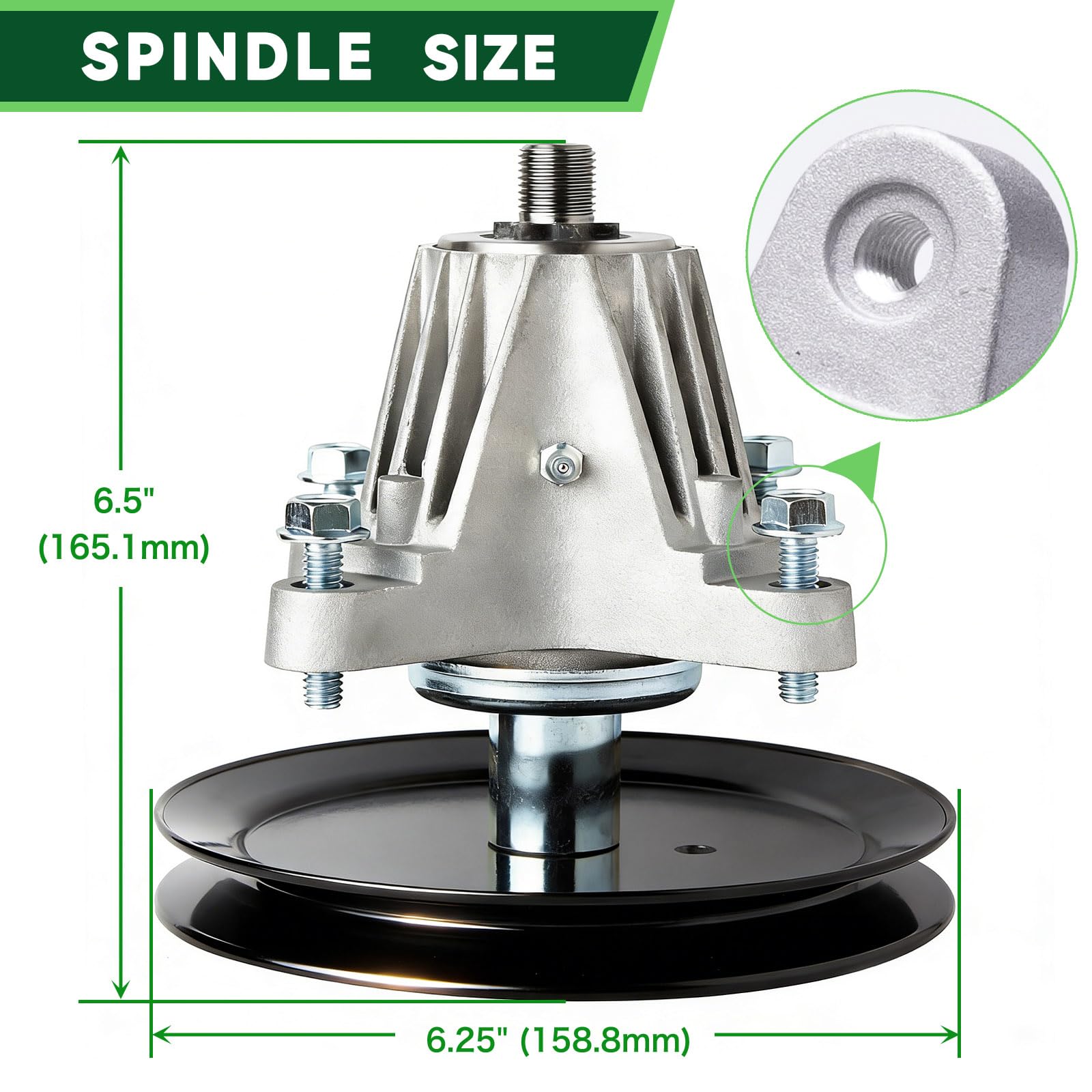 918-06977 - Conjunto de husillo para cortacésped MTD Cub Cad et Troy Bi lt 918-06977A 618-06977 618-06977A para cubierta de 46 pulgadas