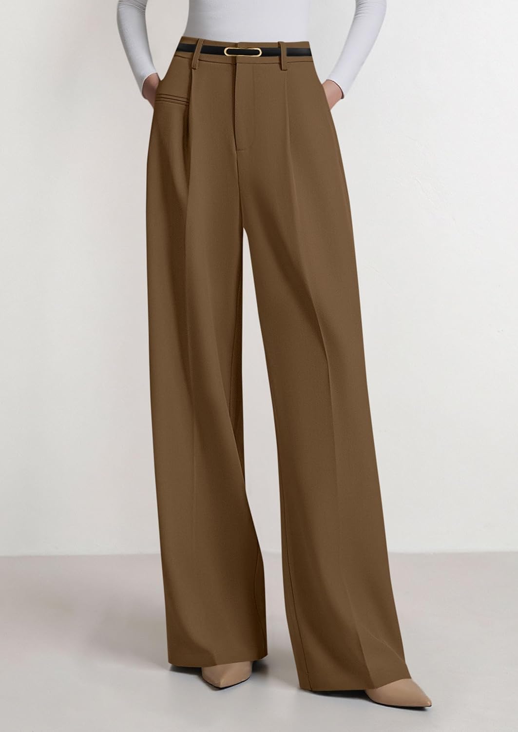 PRETTYGARDEN Womens Wide Leg Dress Pants 2026 Business Casual Flowy Work Palazzo Pants High Waisted Slacks Trousers thumbnail