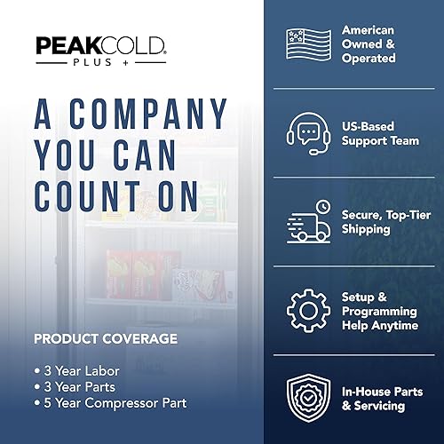 Miniatura 9 de PEAKCOLD PLUS - Refrigerador y refrigerador vertical para puerta de cristal, 16.8 pies cúbicos Blanco