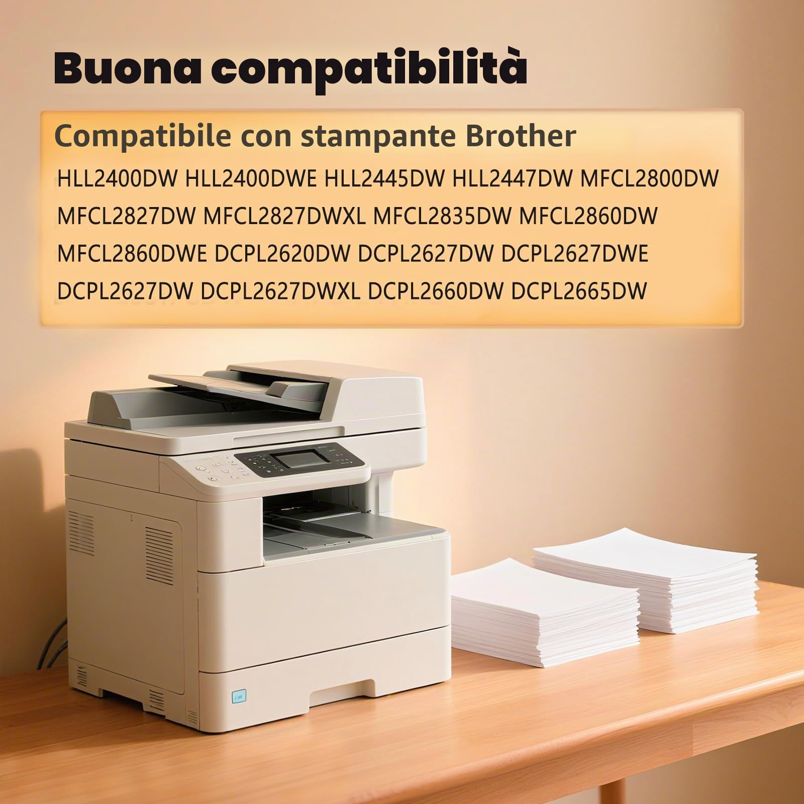 2 Pezzi TN2510XL Compatibili con Brother TN2510 TN-2510 XL Toner per Brother HLL2400DWE HLL2445DW MFCL2835DW Toner MFCL2827DW MFCL2800DW DCPL2660DW DCPL2620DW DCPL2627DW MFCL2860DWE