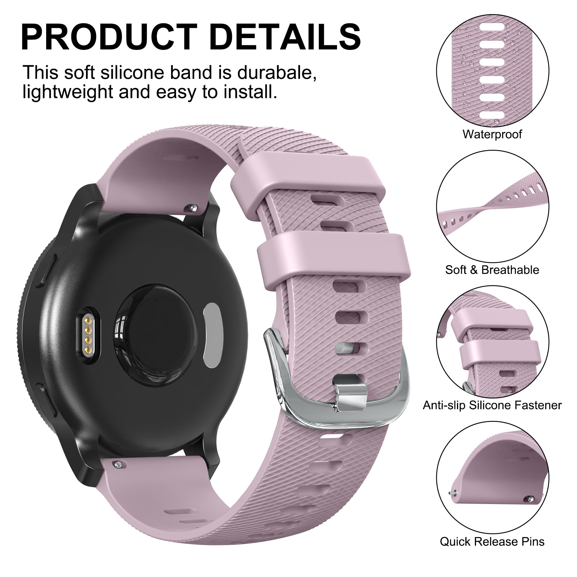 for Garmin Forerunner 255 Strap, 265 Strap, Venu 2/Venu 3/Vivoactive 4 45mm - Image 2