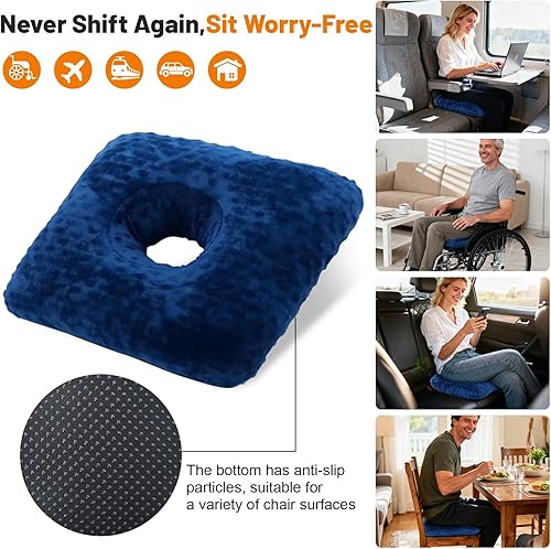 Miniatura 2 de Almohada de dona para tratamiento de llagas de cama, glúteos, cojín para silla de ruedas, almohada de alivio de presión de úlceras por decúbito,