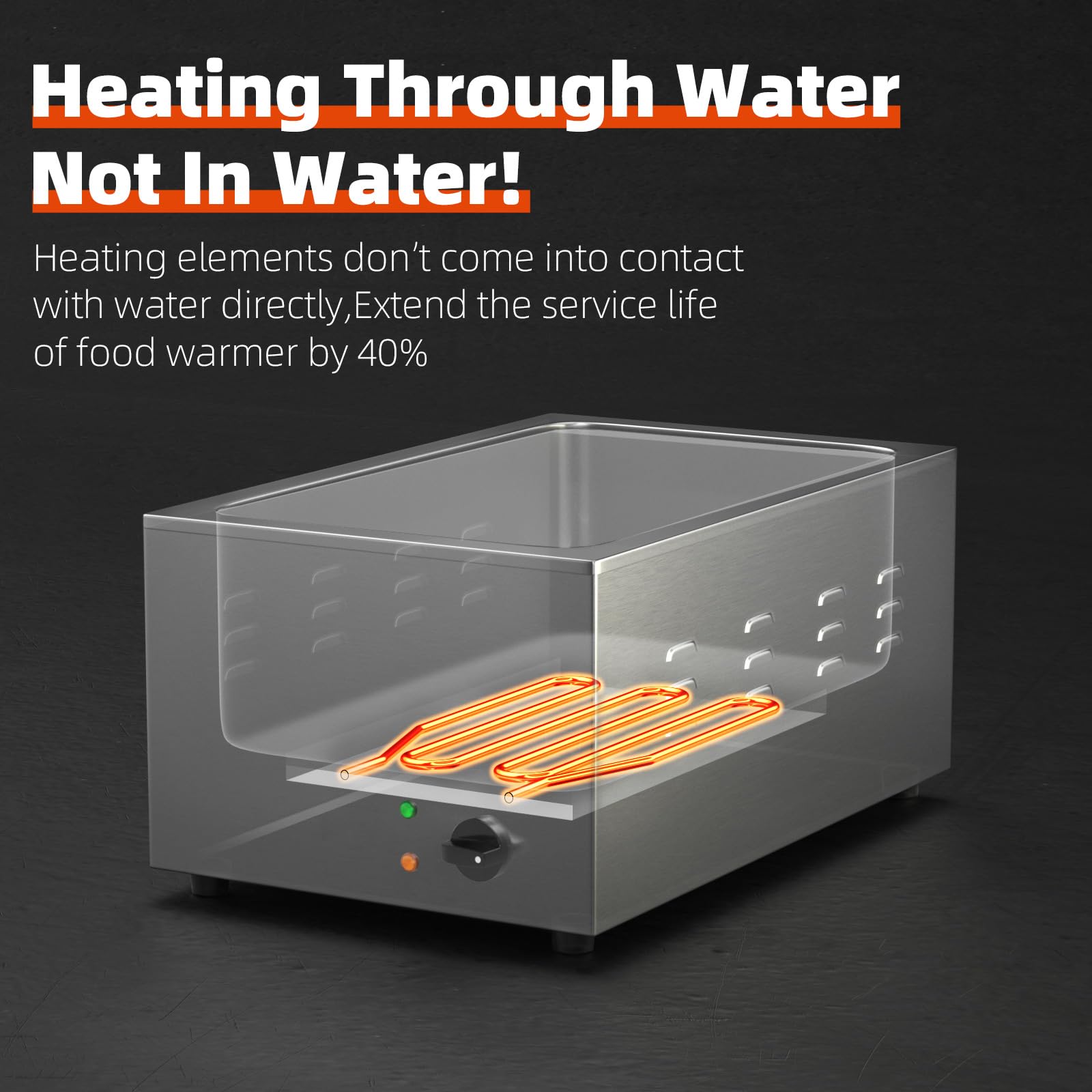 CROSSON Commerciale Scaldavivande Elettrico, 1200W Scaldavivande Professionale in Acciaio Inox con 3 Pentole da 1/3,Controllo Temperatura 30-85°C per Catering e Ristoranti