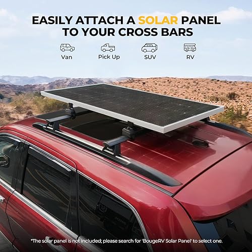 Miniatura 2 de Kit de montaje en cangrejo para panel solar BougeRV para autos con barras transversales, abrazaderas de techo para portaequipajes se ajusta a la