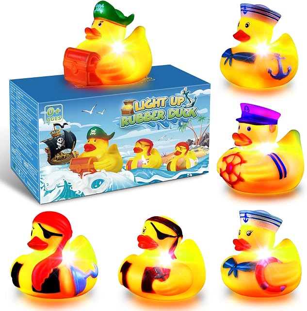 Tesoyzii Bath Toys for 1 2 3 4 Year Olds, Light Up Rubber Duck 1-5 Year Old Boy Girl Gifts Light Up Bath Toys 1st Birthday Gifts for Boys Kids Toys Age 1-5 Bath Time Water Toys Sensory Toys for Autism