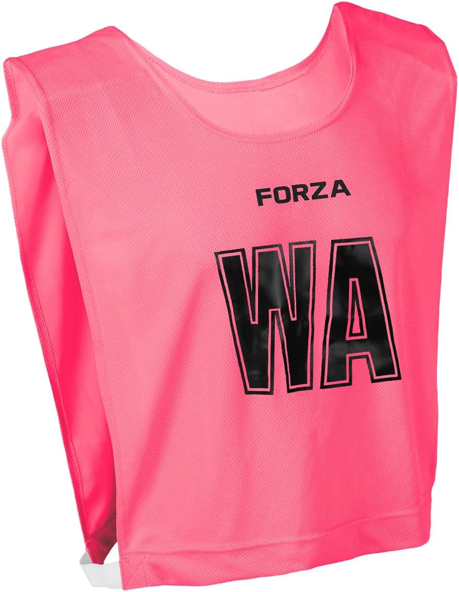 FORZA Pro Netball Pinnies [7 Pack] | Full Netball Player Position Bib Pack Available in 7 Colors - Ideal for Schools & Clubs