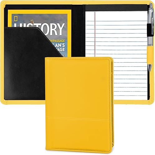 Miniatura 11 de Gorbado Carpeta para portafolio o cartera, mini carpeta de 5 x 8 pulgadas, bloc de escritura legal, carpeta organizadora de documentos A5 para Negro