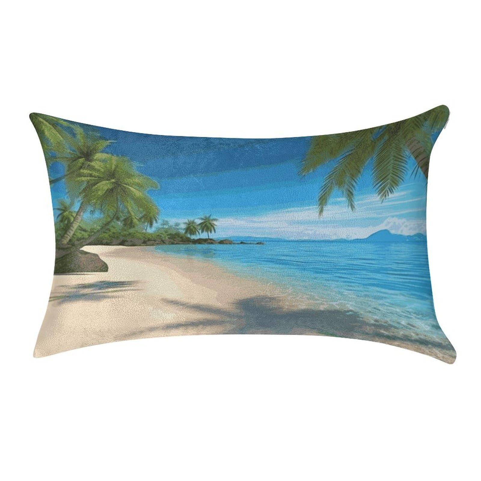 Btcowzrv Style Hawaiian Beach With Palm Trees Pillow Cover Pillow Case Pillowcase