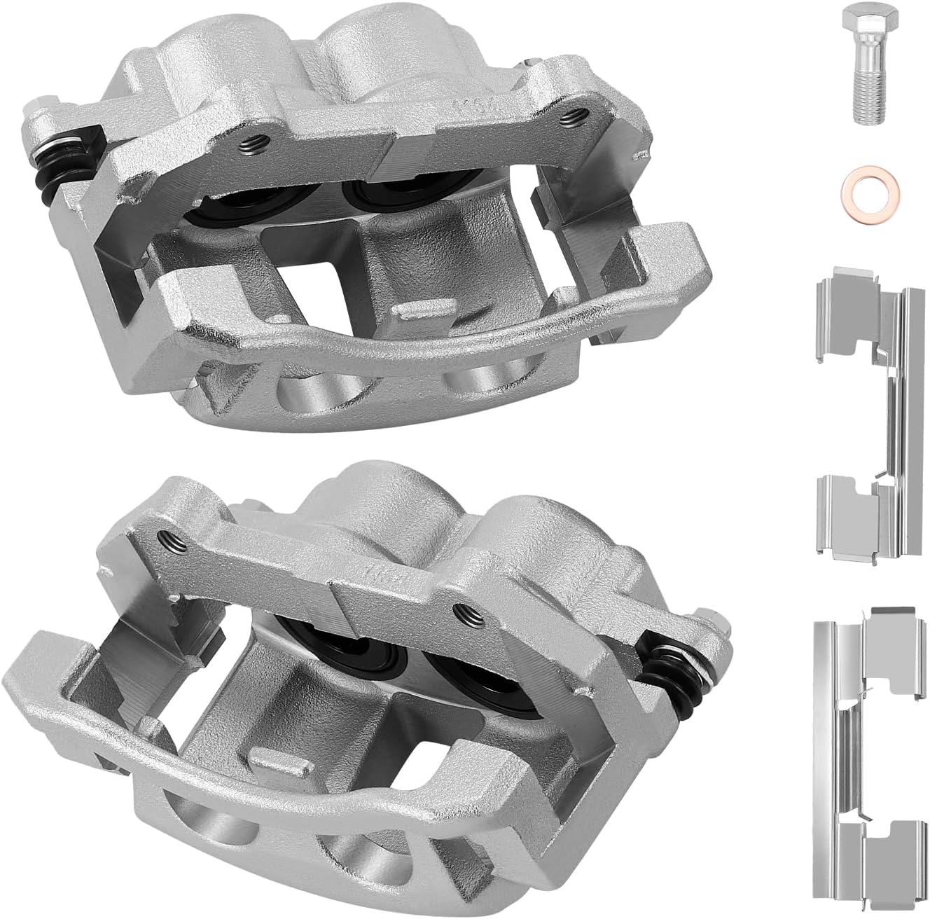 BDFHYK 2pcs Front Disc Brake Caliper Assembly with Bracket Compatible with Jeep Commander 2006-2010 3.7L V6/4.7L V8, Compatible with Jeep Grand Cherokee 2005-2010 3.0L V6/3.7L V6/4.7L V8/5.7L V8