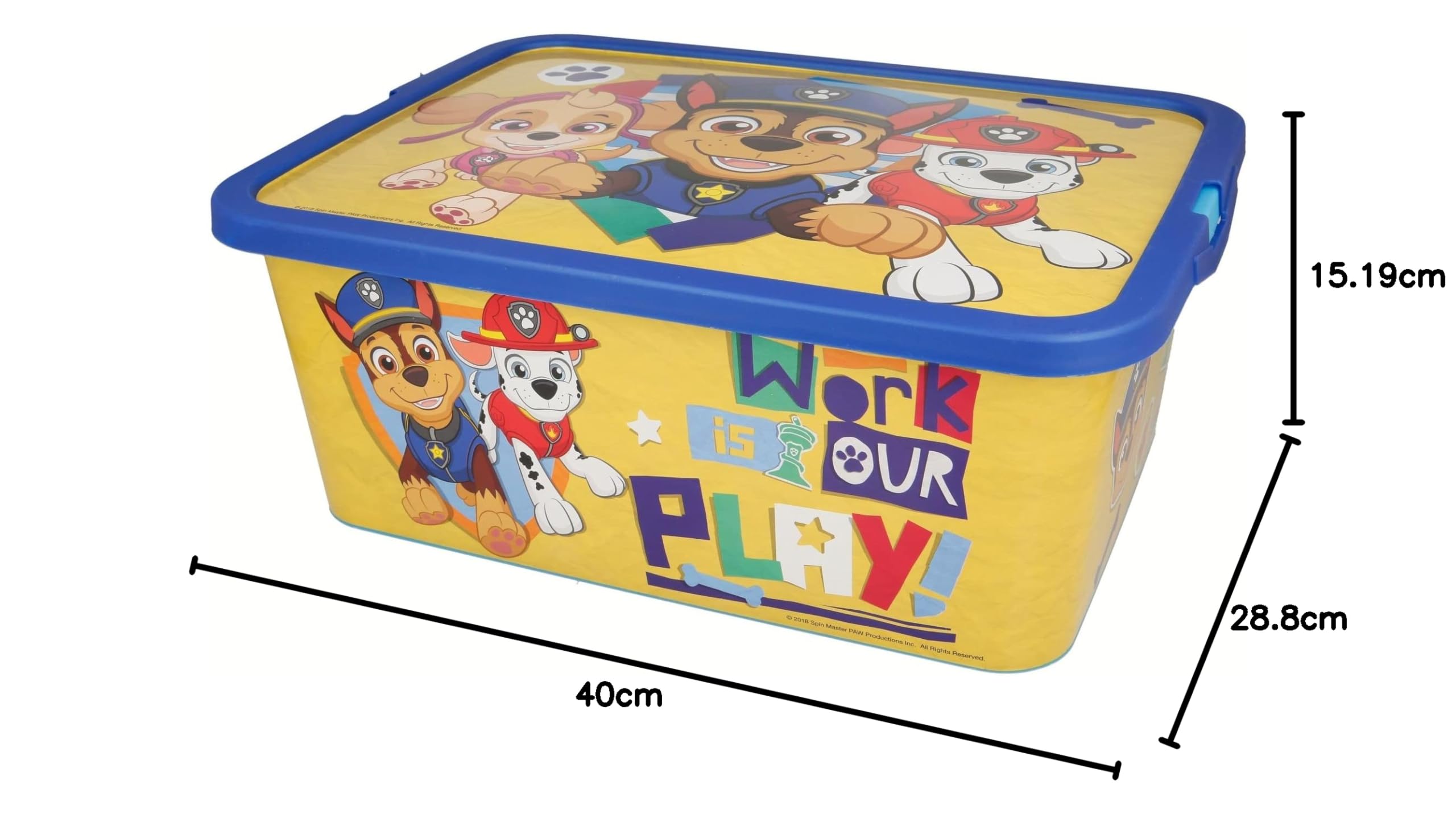 Boîte De Rangement Stor Paw Patrol Garçon – 13 Litres, Couvercle Click, Décor Pat' Patrouille Officiel – Parfaite Pour Chambre Enfant