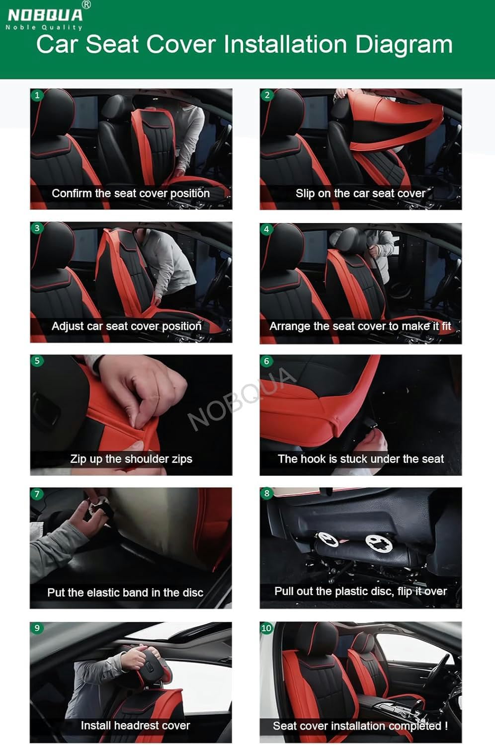 GEBBEM Car Seat Covers For Toyota Hilux (AN120/AN130) 8.Gen 2015 -2019 2020 2021 2022 2023 2024, 9 Pcs Full Sets Leather Non-Slip Waterproof Breathable Seat Protector Interior Accessories,Grey - View #14