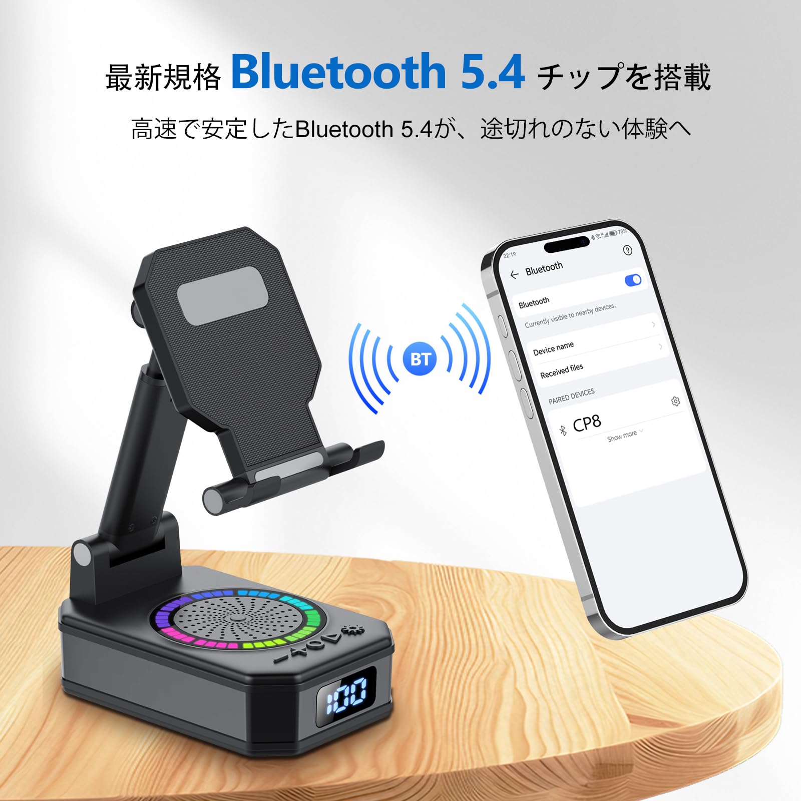 ワイヤレススピーカー 多機能LEDライト ワイヤレス充電器付き Amazon.co.jp: プレゼント男性女性 4-in-1多機能Bluetooth 5.4