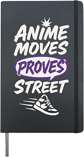 Anime Dance Streetwear Manga Hip Hop Otaku Crew Vibe Hardcover Journal, Black