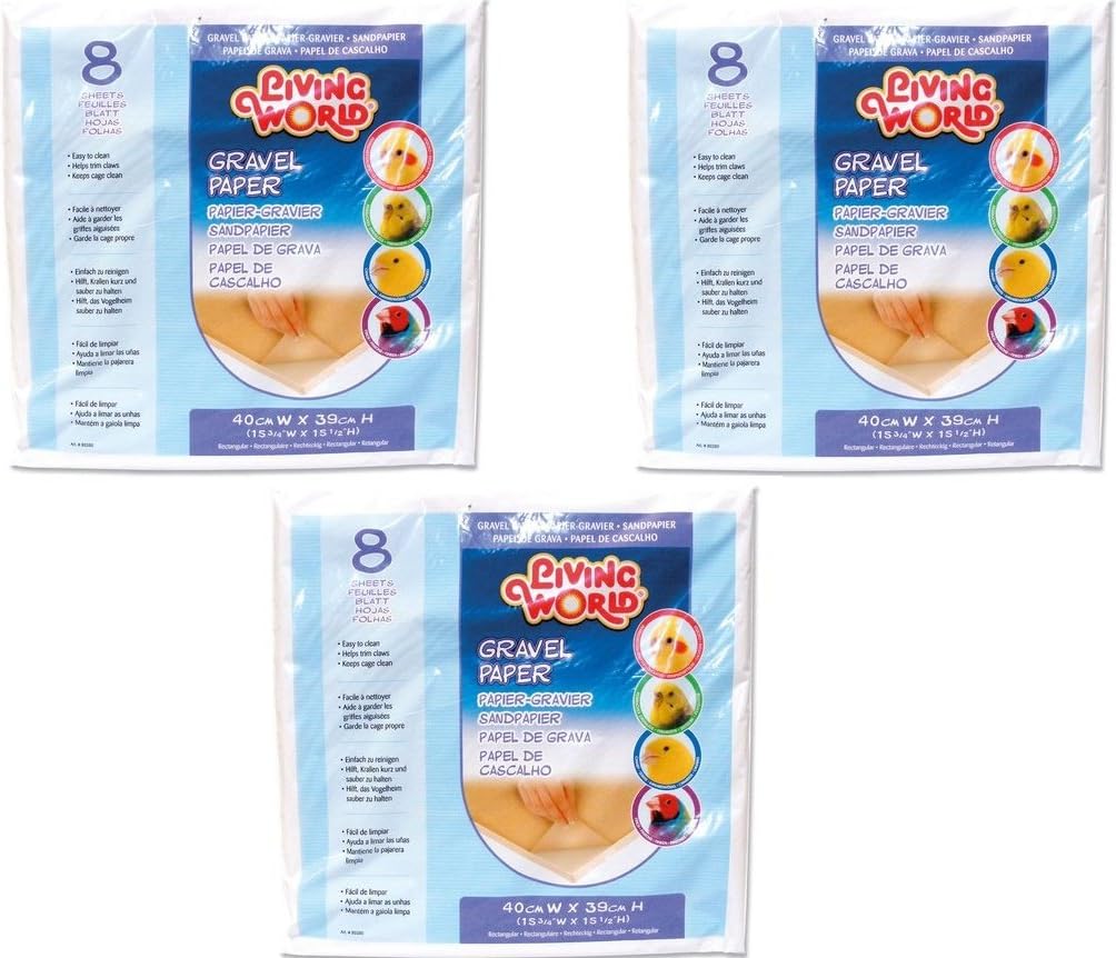 (3 Pack) Living World Gravel Paper, 16" x 16", 8 Sheets each