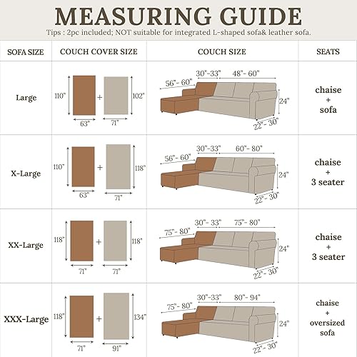 Miniatura 2 de Fundas de sofá modular para sofá modular en forma de L, manta de 2 piezas, funda de sofá seccional, protector de muebles en forma de L (gris claro,