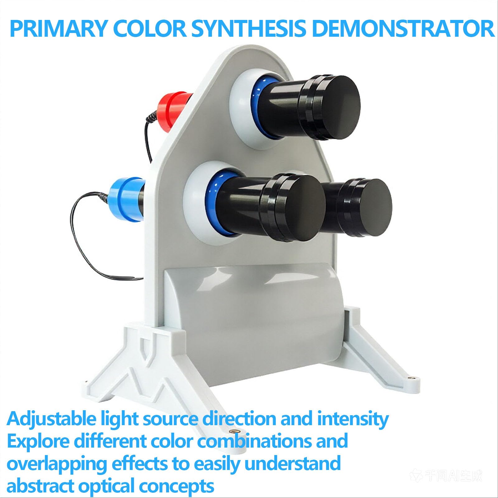 DREI-primärfarben-lichtdemonstrator, RGB-DREI-primärfarben-lehrdemonstrationslampe Mit Projektionsfläche, Lichtquellenrichtung Und -intensität Einstellbar, Für Lern- Und Laborzwecke