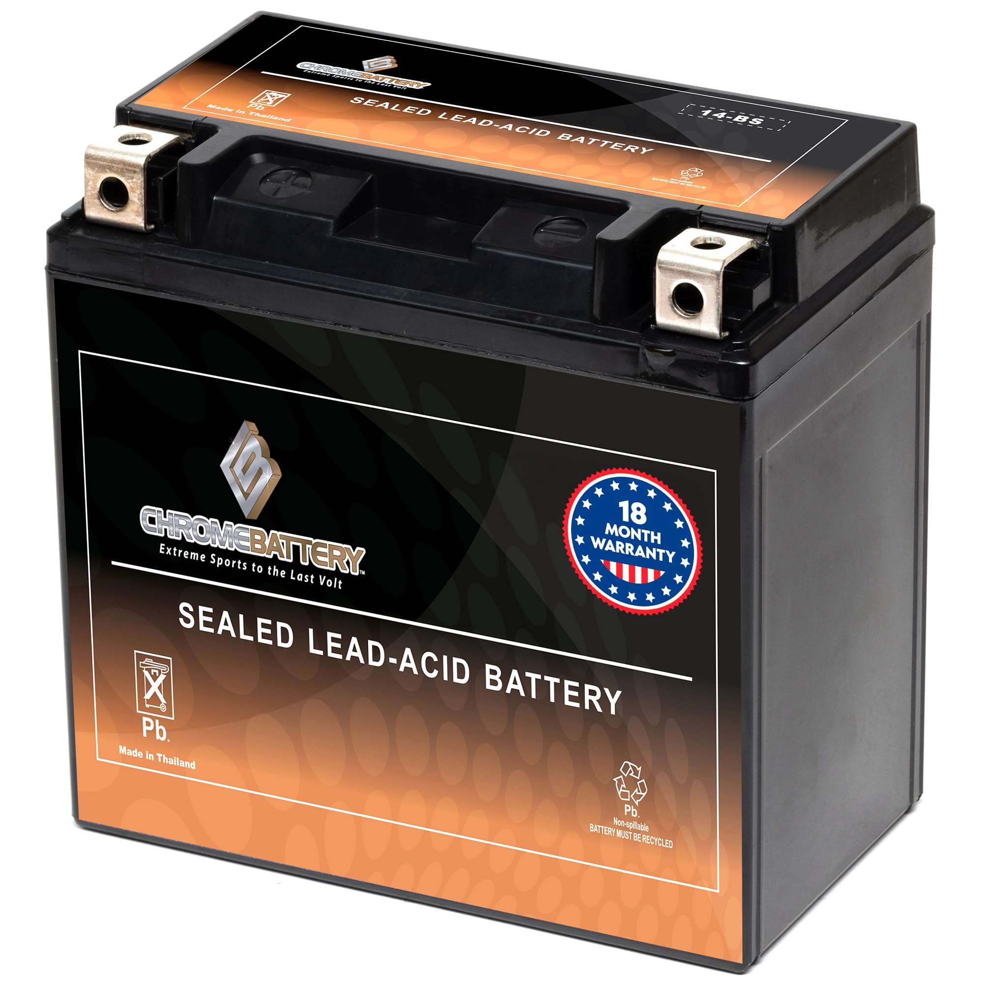 CB CHROMEBATTERY ATV Battery (YTX14-BS)