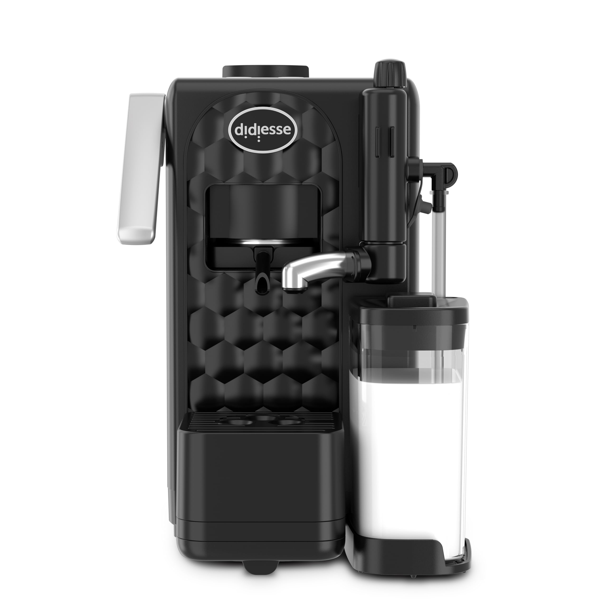 Didiesse MilkSide ekspres do kawy na wafle i gorące mleko, cappuccinator, może być używany z butelką, zbiornik na wodę 1,3 l, zużycie 1850 W, funkcja gotowości (kolor czarny)