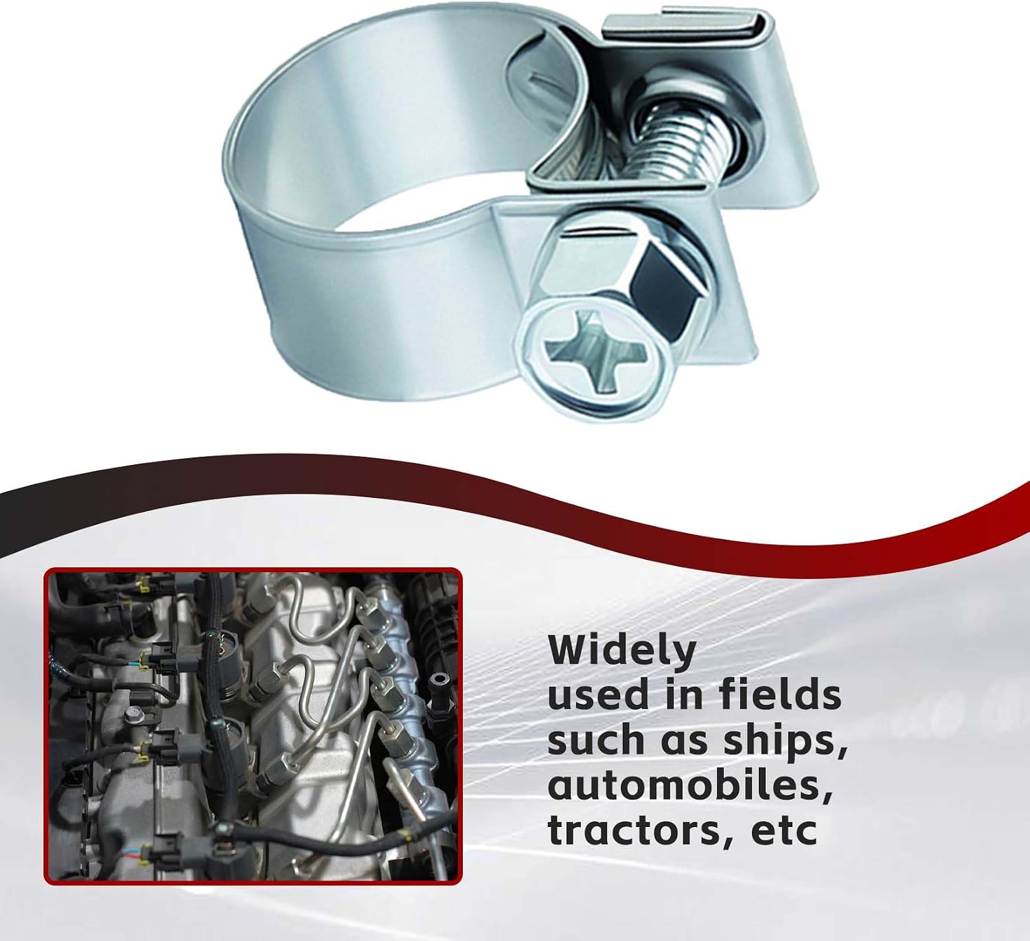findmall 30 Pcs 1/4", 5/16", 3/8" Stainless Steel Fuel Injection Hose Clamp/Auto Fuel clamps Fit for Industrial Applications