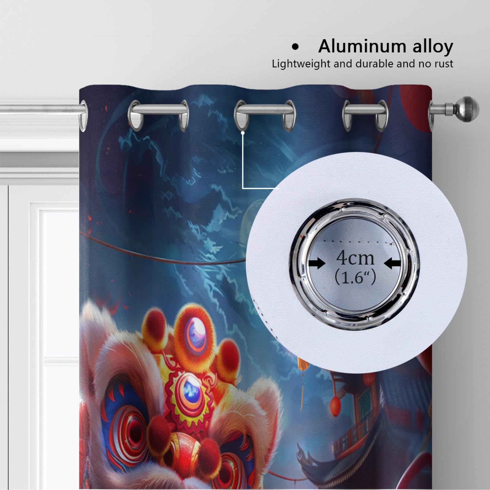 Motyw wakacyjny Zasłona zaciemniająca Nowy Rok Lew Kreskówka Zwierzęta Wzór Zabiegi Okna Zasłony Termiczne do Sypialni Salonu 2 Panele 137 x 137 cm