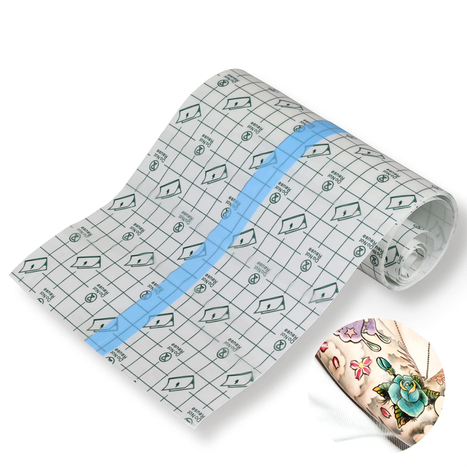 Tattoo Aftercare Waterproof Bandage,15cm x 2m Second Skin Tattoo Cover Up Tape, Waterproof Tattoo Supplies for Swimming,Shower,Wound Initial Healing,Skin Protection.