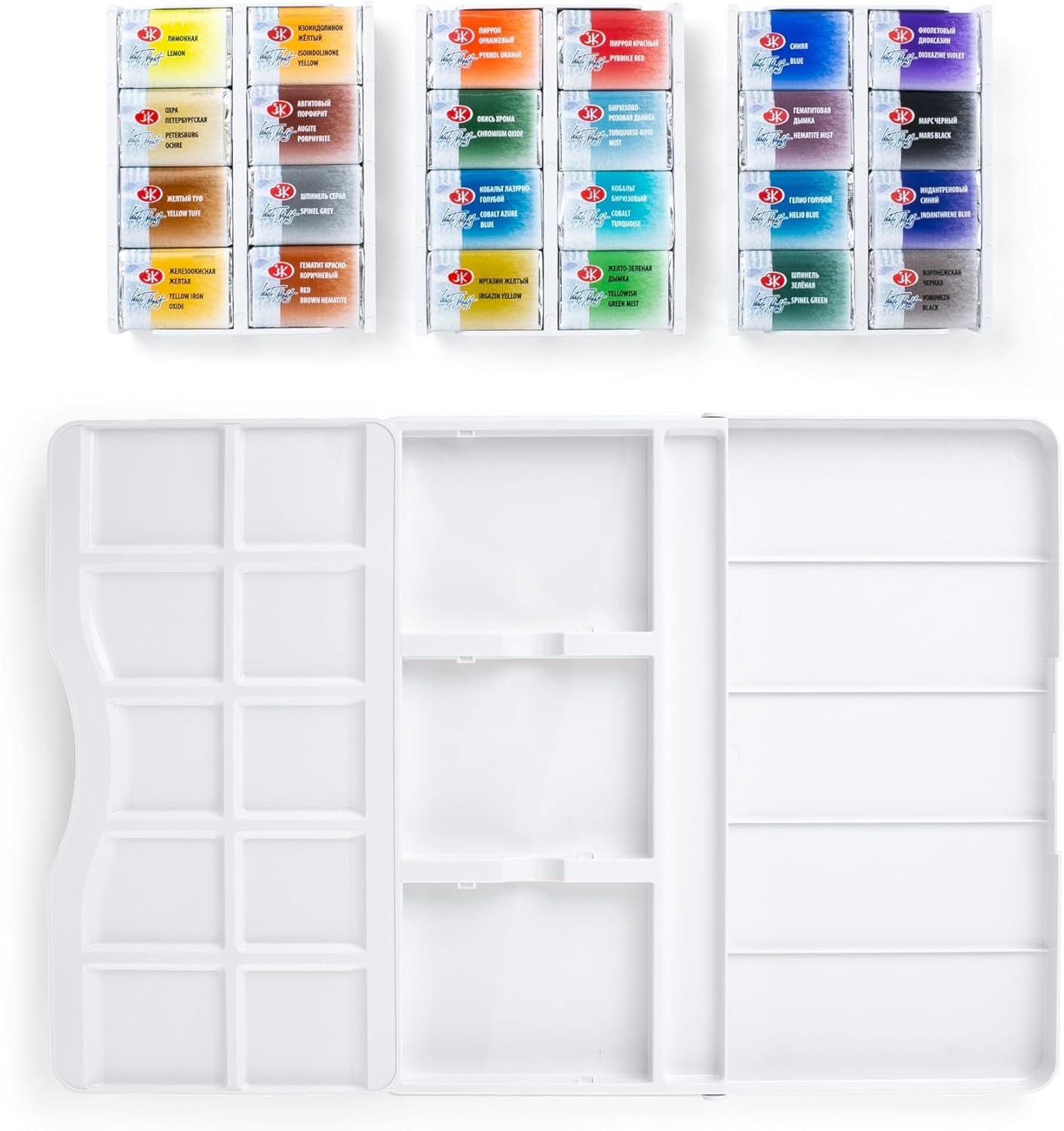 White Nights Professional Watercolor Set – Journey Collection, 24 Full Pans, Artist Grade, Vibrant & Lightfast Colors in Durable Box by Nevskaya Palitra