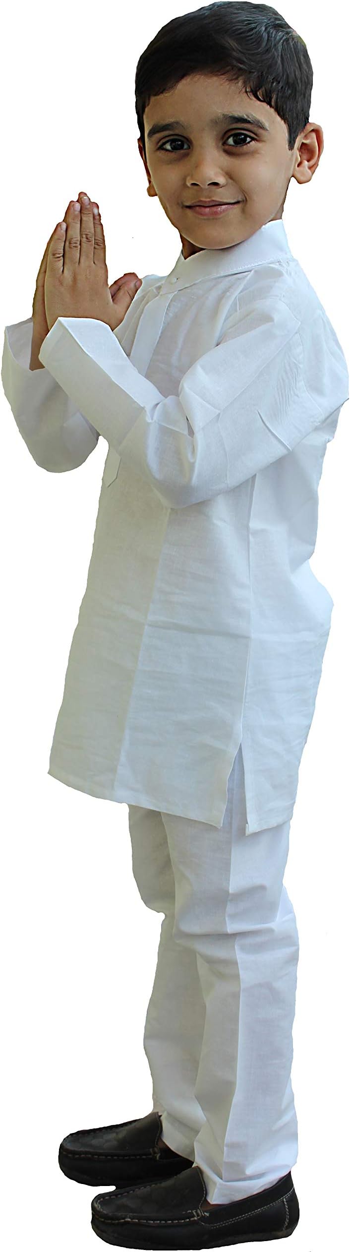 Kashvi White Boys Kurta pyjama - Cotton Cloth
