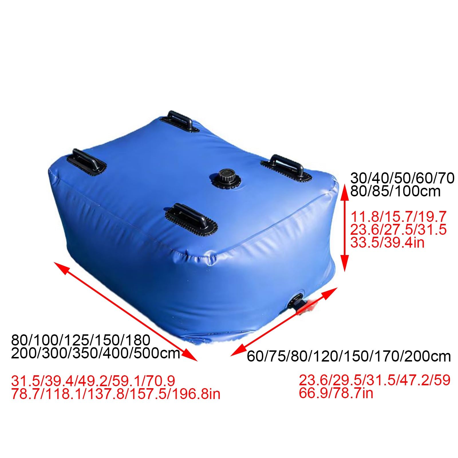 Wassersack mit Wasserhahn Faltbarer Wasserkanister Verstärktes PVC-Material Geeignet für Den Transport und Die Aufbewahrung von Wasser