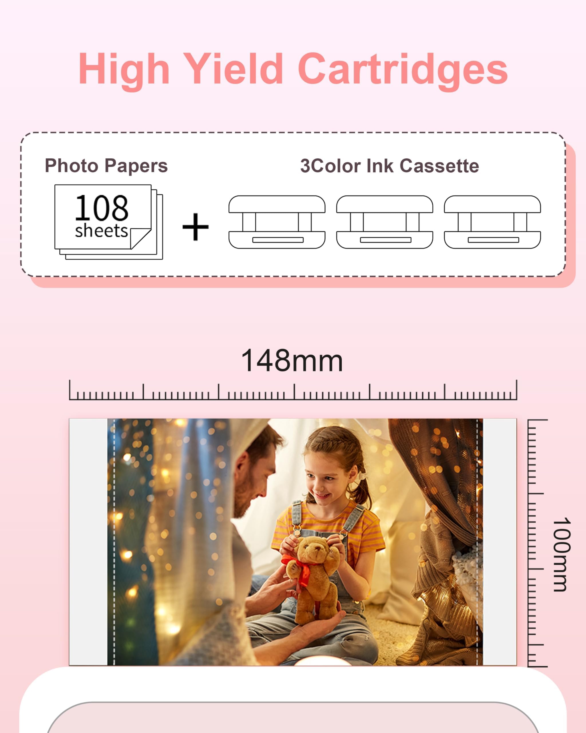 Canon Selphy CP1300 Papier Photo Cartouche Compatible KP-108IN 3115B001 108 Feuilles 100x148mm