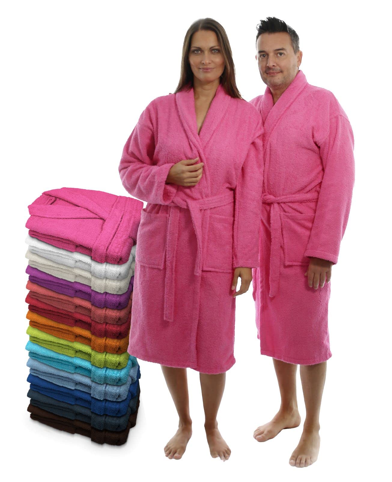 LEBENGOOD - Accappatoio unisex da donna e uomo, 100% cotone spugna americana 400 g, con cintura, tasche, perfetto per la doccia, come vestaglia morbida o come asciugamano