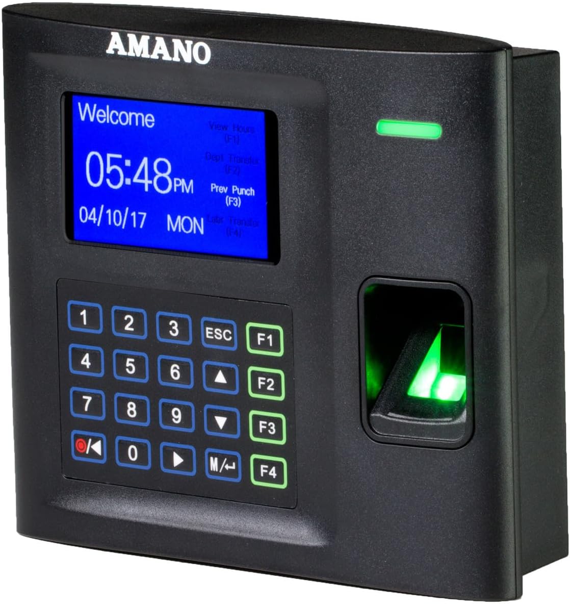 The AMANO Fingerprint Time Clock Includes PC Software and Supports Finger Scan, RFID, PIN Punching, and WiFi connectivity in one Device. It can Save Records for up to 100 Employees (upgradable)