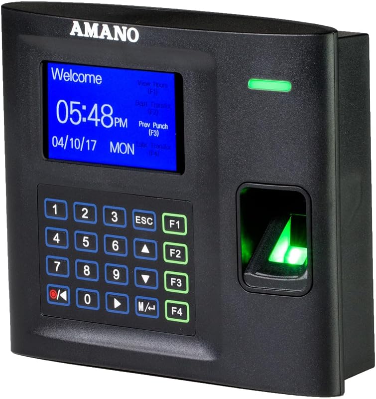 The AMANO Fingerprint Time Clock Includes PC Software and Supports Finger Scan, RFID, PIN Punching, and WiFi connectivity in one Device. It can Save Records for up to 100 Employees (upgradable)