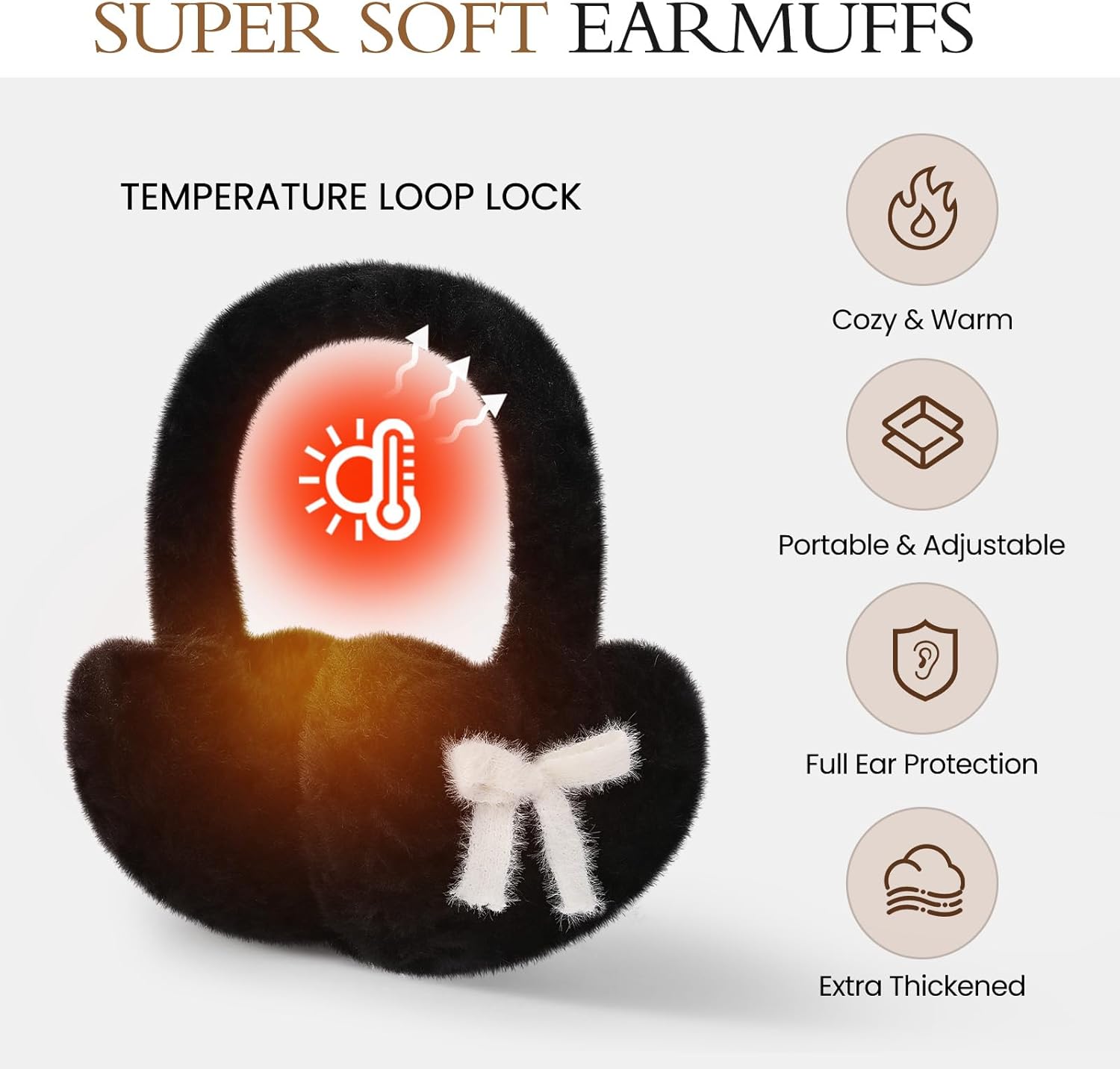 Valentines Day Gifts for Her Earmuffs for Women, Foldable & Fuzzy Ear Muffs for Outdoor Activities - Image 4