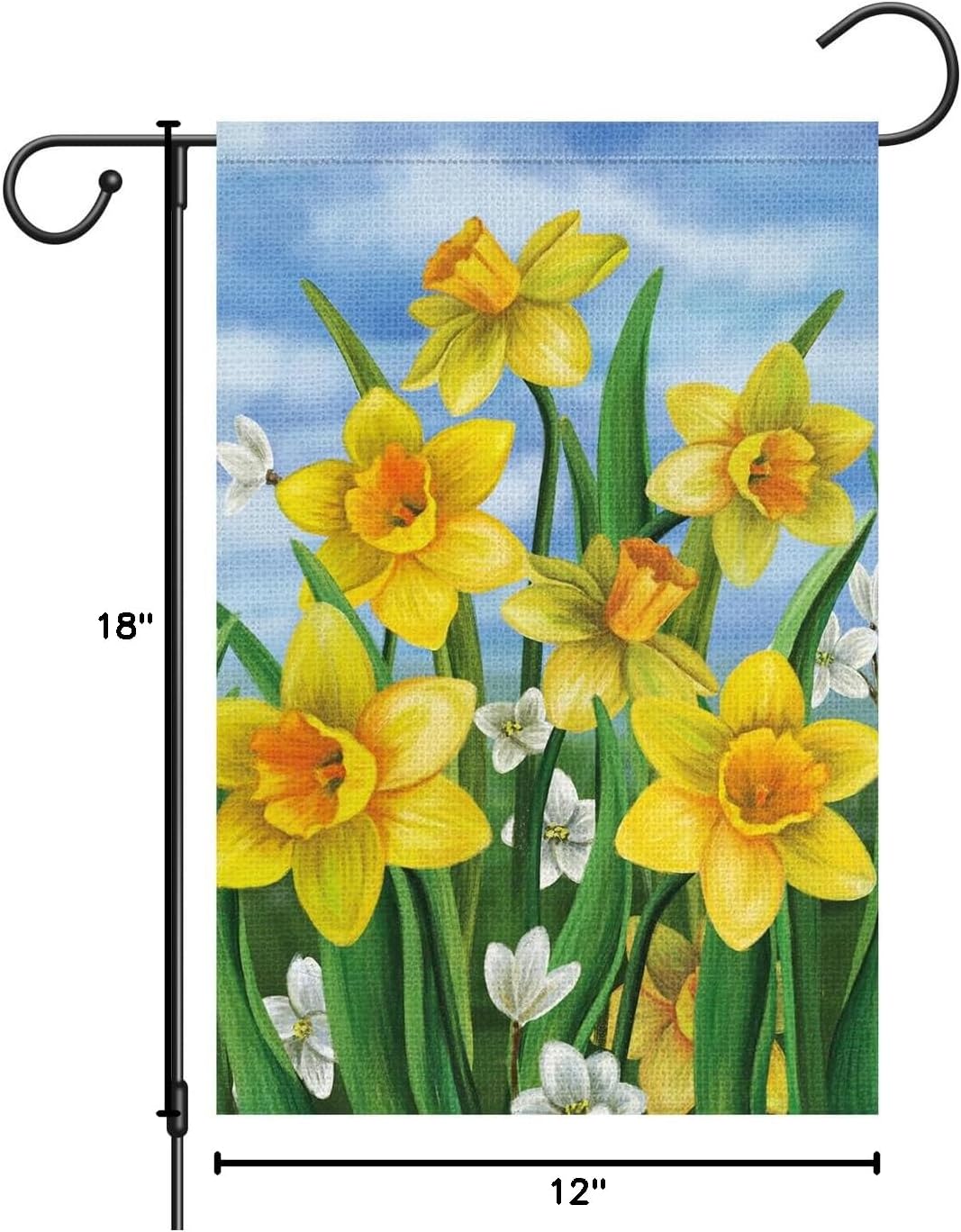 Louise Maelys Welcome Spring Summer Garden Flag 12x18 Double Sided Vertical, Burlap Small Daffodil Floral Flower Yard House Outside Outdoor House Decoration - Image 7