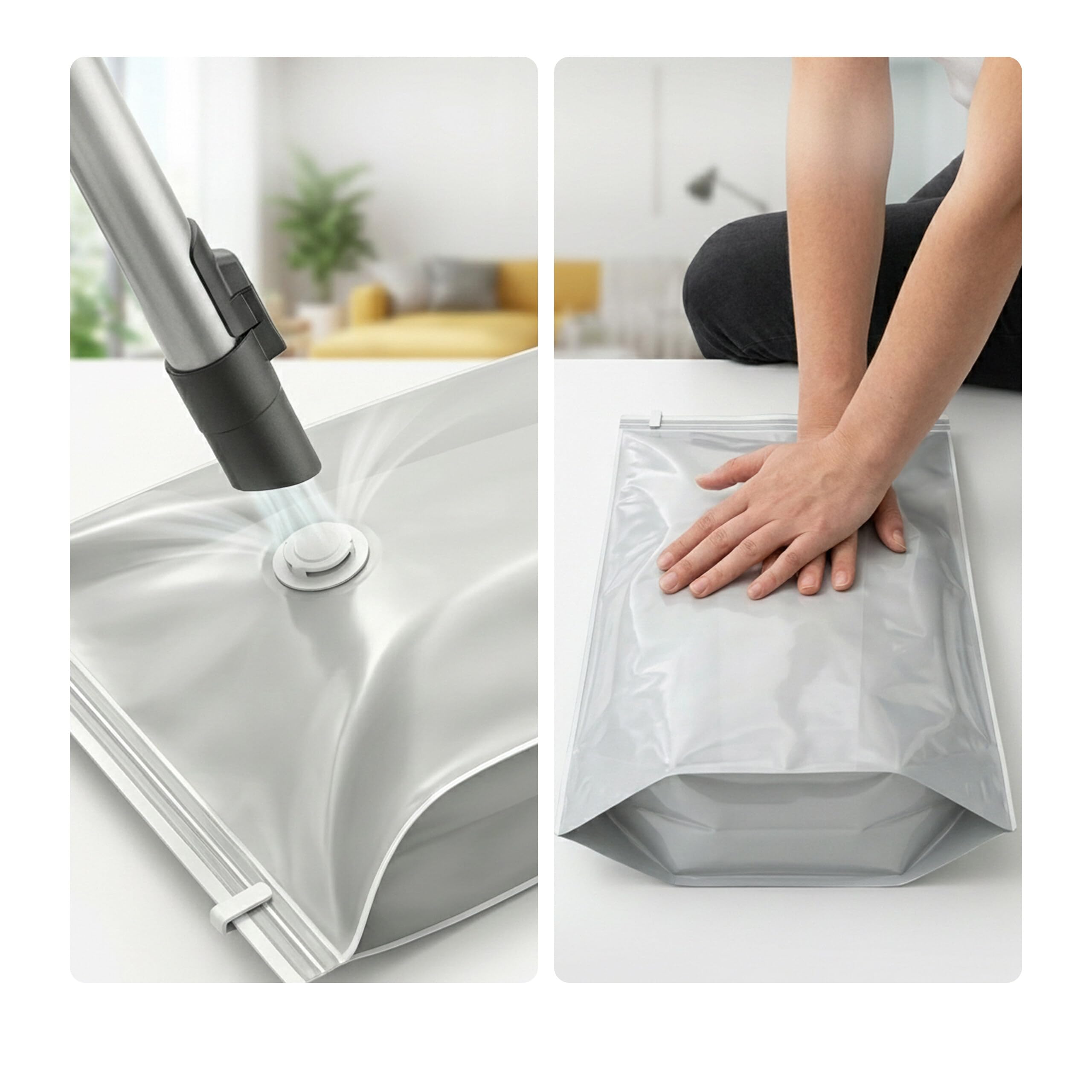 Relaxdays juego de 10 bolsas de vacío grandes, gris | bolsas de compresión para ropa de cama y prendas, 100 x 80 cm