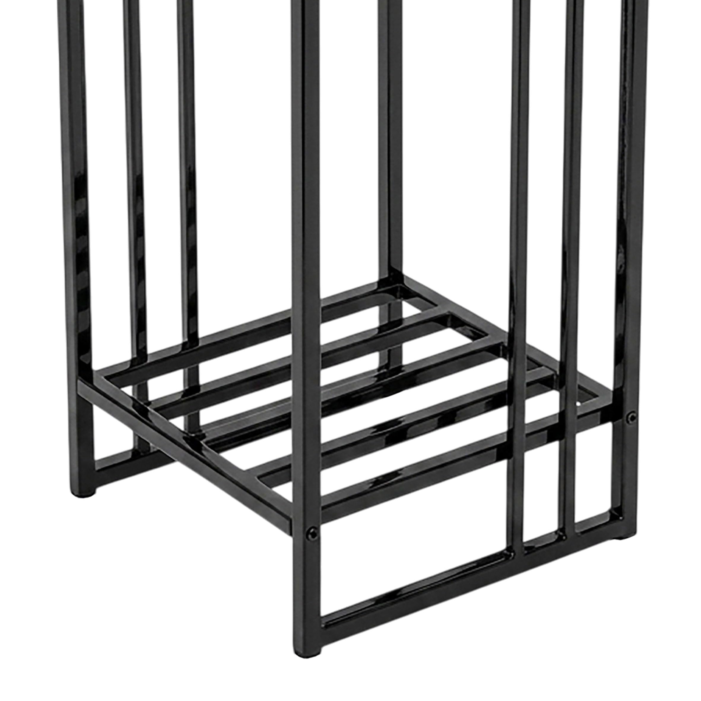 Metalowy stojak na kwiaty, zestaw 3 szt., czarny – metalowy stojak na rośliny, prostokątny, 55 – 75 – 95 cm, nowoczesny taboret na kwiaty, malowany proszkowo, wytrzymały i łatwy w pielęgnacji
