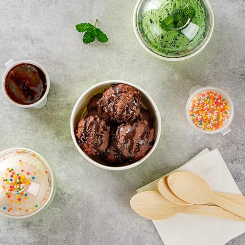 Miniatura 7 de Coppetta - Vasos de helado de 8 onzas, 200 vasos desechables para dulces, para alimentos calientes y fríos, resistentes a las fugas, tazas de chile