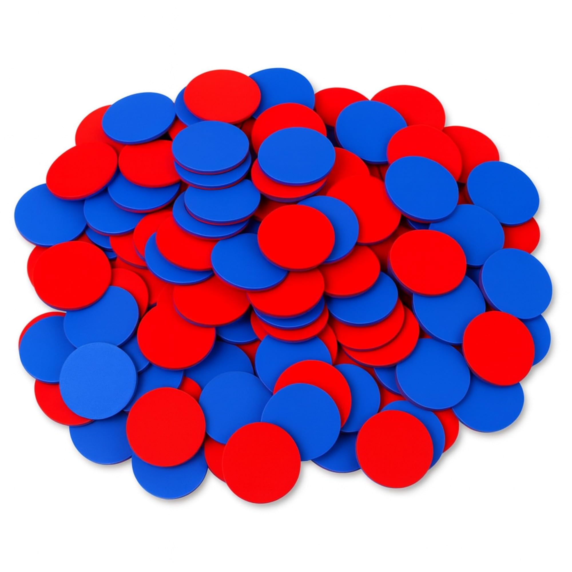Two Colour Counters 100pcs – Double-Sided Maths Counters for Kids, Durable Plastic Counting Resources for Classroom & Home Learning, Key Stage 1 Numeracy & Place Value Toys (Blue/Red)