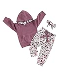 Baby Girl Clothes&comma;Hoodie Tops Floral Pant with Cute Headband Baby Girl Fall Outfits