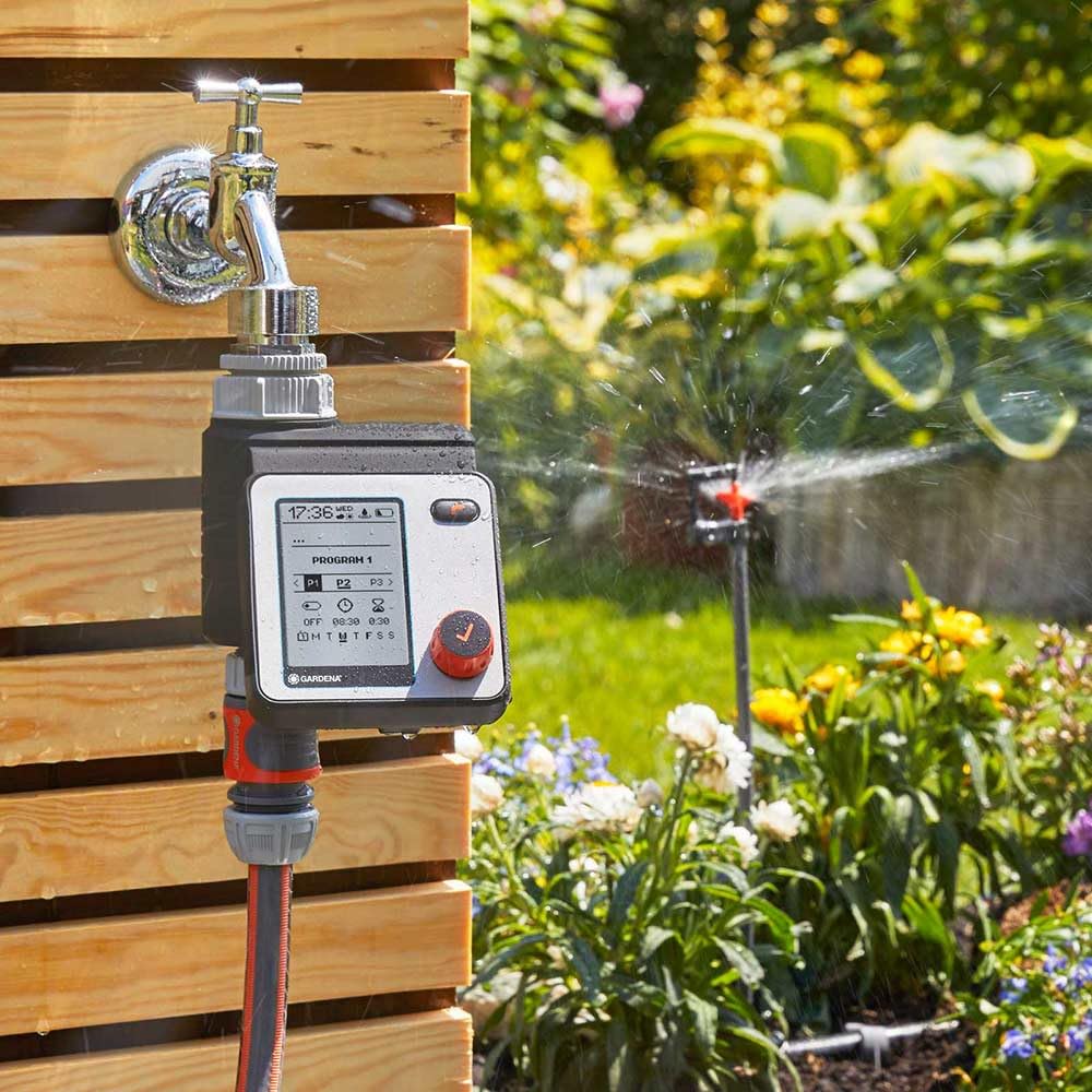 Gardena Water Control Master, automático, riego Que Ahorra Tiempo, 6 horarios, Pantalla LCD, función de Ahora Agua, Parada Segura (1892-28)