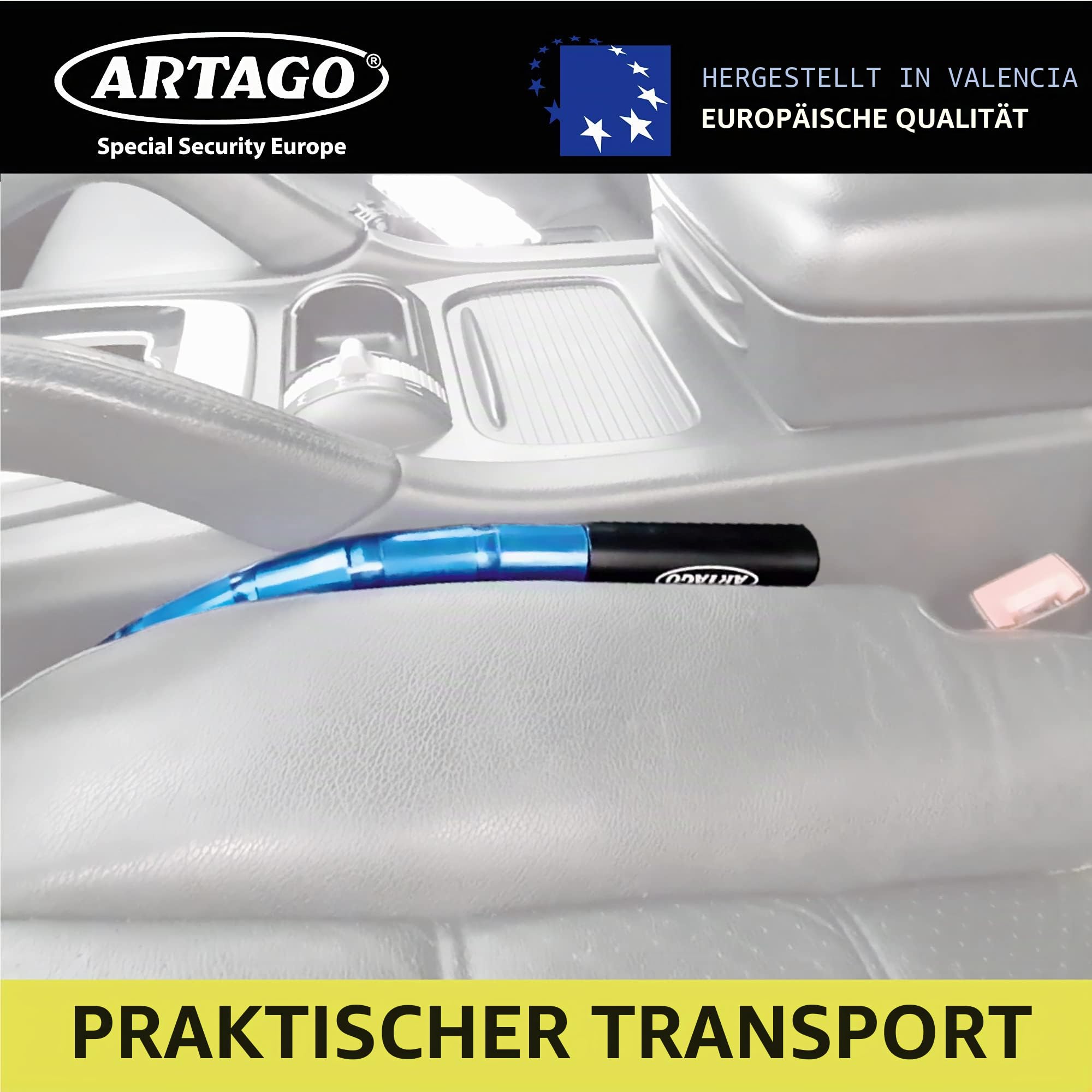 ARTAGO 582/B Lenkradschloss verankert am Sitz, Lenkradkralle Lenkradsperre, Diebstahlsicherung Lenkrad Sitz Auto, Universal